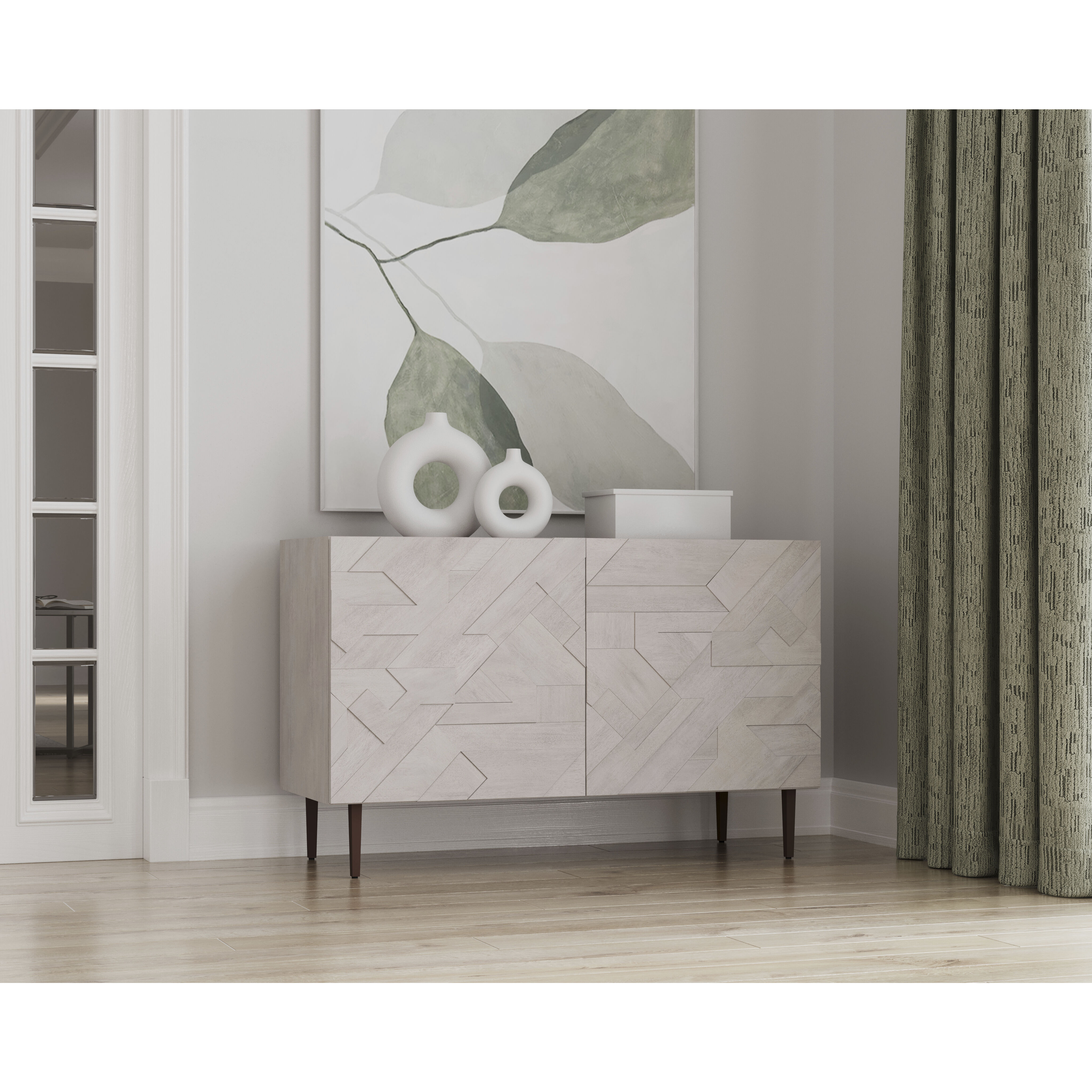 Lisboa 48 X 17.75 inch Light Grey / Antique Bronze Sideboard
